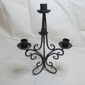 Vintage Black Metal Candlestick for ceremonies and altars