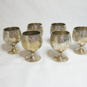 Vintage Metal Chalices set of 6 EPNS for ceremonies and altars