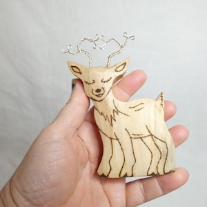 Wooden Reindeer crafted from English Sycamore Wood - Pagan, Wicca, Rituals and Altar Decoration