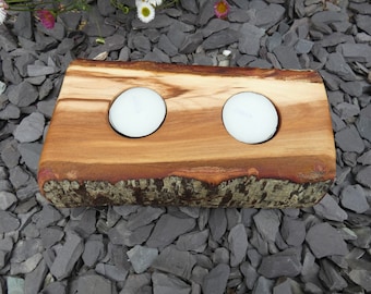 Wooden Night Light Holder from English Plum Wood - Pagan, Wicca, Rituals and Altar Decoration