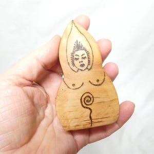 Wooden Goddess crafted from English Birch wood - Pagan, Wicca, Rituals and Altar Decoration
