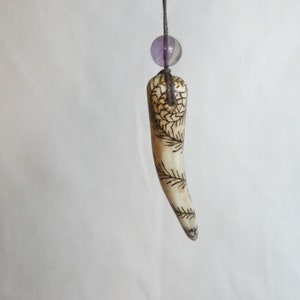 Found Antler with Fluorite Amulet Charm for Connection