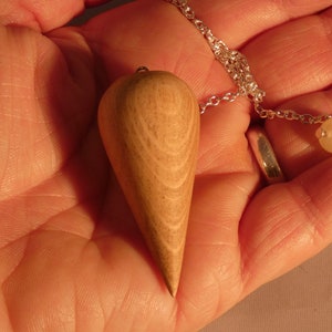 Wooden Dowsing Pendulum English Ash Wood handturned with your choice of crystal bead