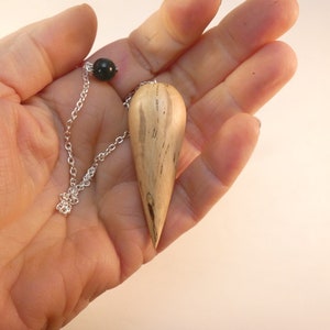 Wooden Dowsing Pendulum English Ivy Wood handturned with your choice of crystal bead