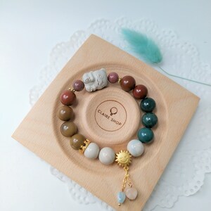 Alashan Agate - Claire L handmade only one Alashan Agate Charm Bracelet #B005