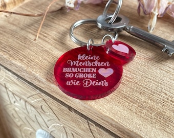 Little people need hearts as big as yours | Acrylic keychain