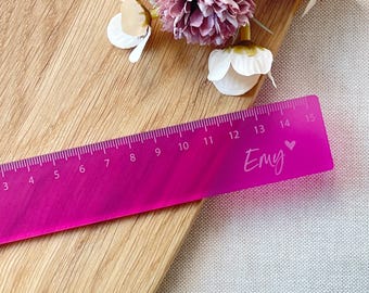 Personalized 16 cm or 15 cm ruler | made of acrylic