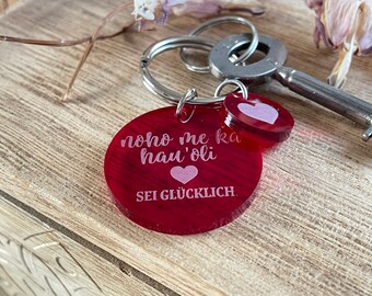 noho me ka hau&#39;oli • be happy | Acrylic keychain