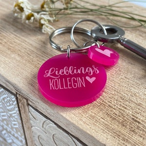 Favorite colleague with heart Acrylic keychain Pink