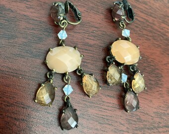 Drop Earrings With Cut Crystals