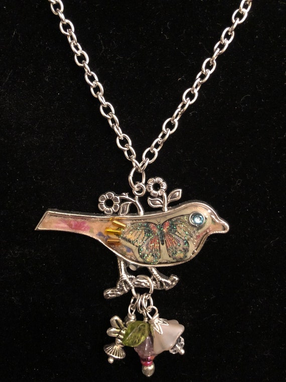 Etsy bird necklace discount