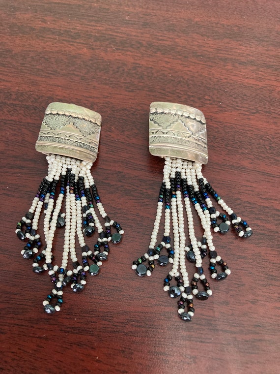 Southwest Sterling Beaded Earrings