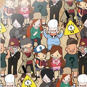 Gravity Falls geïnspireerd wenskaart - schattige chibi
