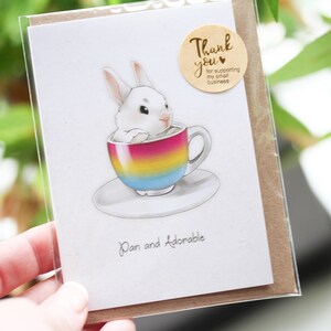 Tarjeta de felicitación del orgullo LGBTQ PANSEXUAL: lindo conejito vintage