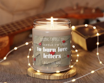 Burn all the love letters exes candle, closure candles, scented soy candles, candle gifts, funny gifts, funny candle gifts, jokes