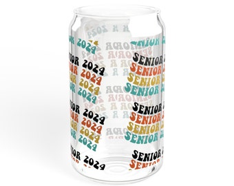 promotion 2024 canette en verre, canette en verre 16 oz, cadeaux de remise des diplômes 2024, cadeaux pour personnes âgées, cadeaux pour l'obtention du diplôme, canette en verre avec couvercle,