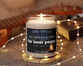 inner peace candle, punch a bitch candles, scented soy candles, candle gifts, funny gifts, funny candle gifts, jokes