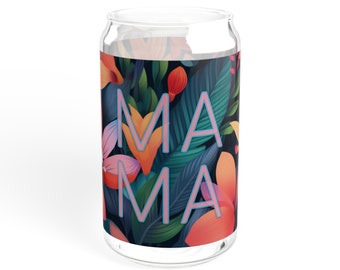 Verre à boire floral Mama, canette en verre de 16 oz, verre MAMA de 16 oz, cadeaux de fête des mères, cadeaux pour maman, regalos para mama