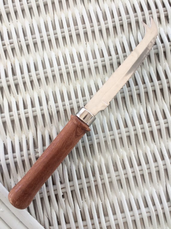 Knife, Cheese, large, stainless steel with Mahogany handle