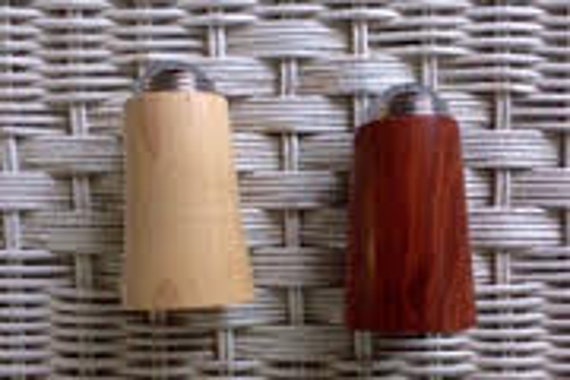 Salt and Pepper Shaker, in Redheart and Maple