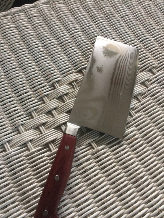 Knife, Cleaver with Purpleheart handle