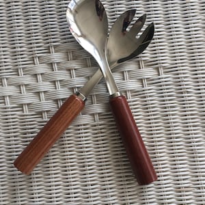 Salad Fork and Spoon set with Bloodwood handles