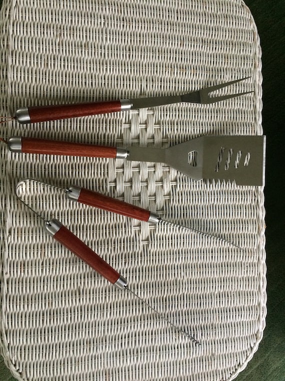 Grill, Barbeque set, three piece with Bloodwood handles