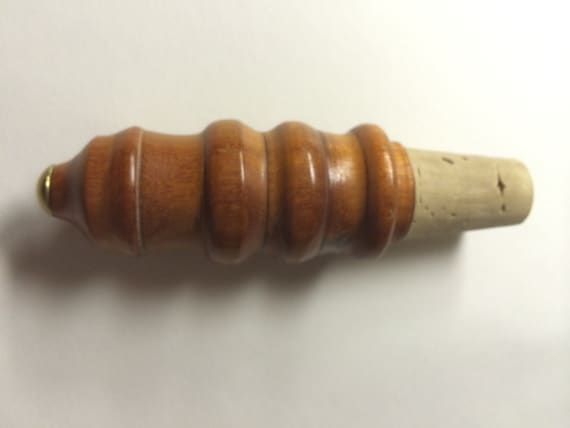Bottle Stopper, Cork, with wooden handle.