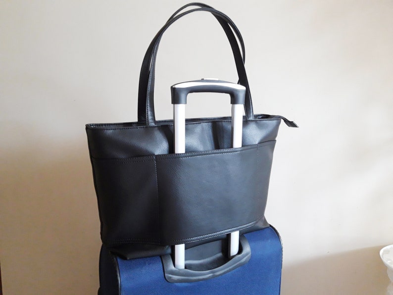 Carry On Bag Laptop Tote With Luggage Sleeve Travel - Leather Travel Tote With Luggage Sleeve Carry On Bag Laptop Tote With Luggage Sleeve Travel - Leather Travel Tote With Luggage Sleeve