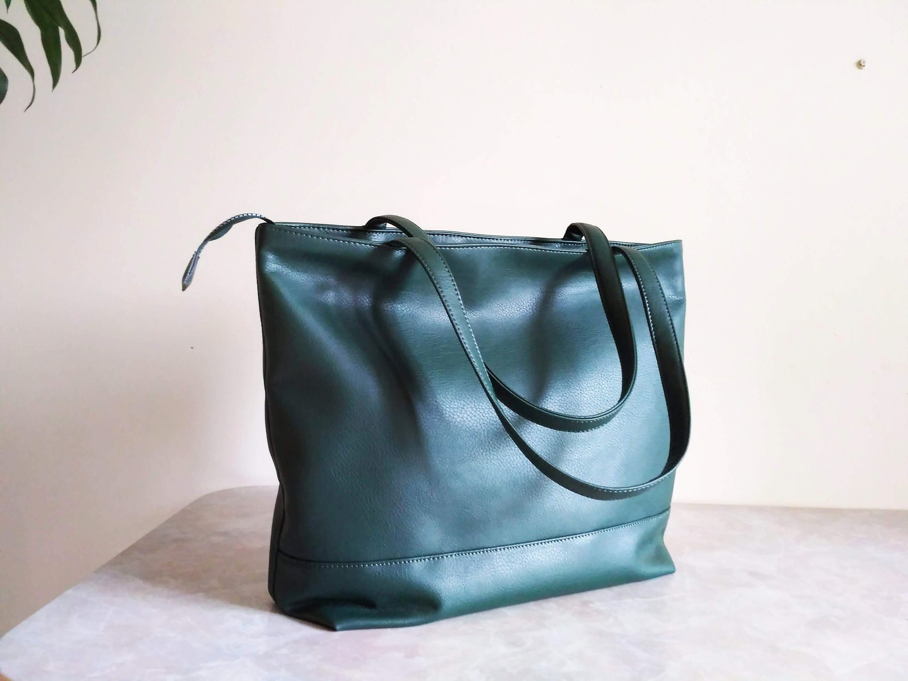 Laptop bag women Vegan leather bag Shoulder bag Large tote | Etsy