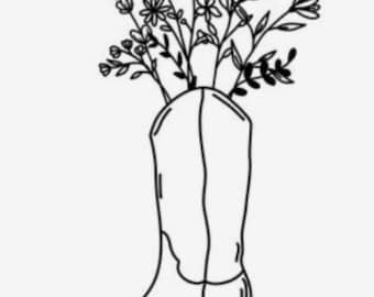 Boot with flowers decal