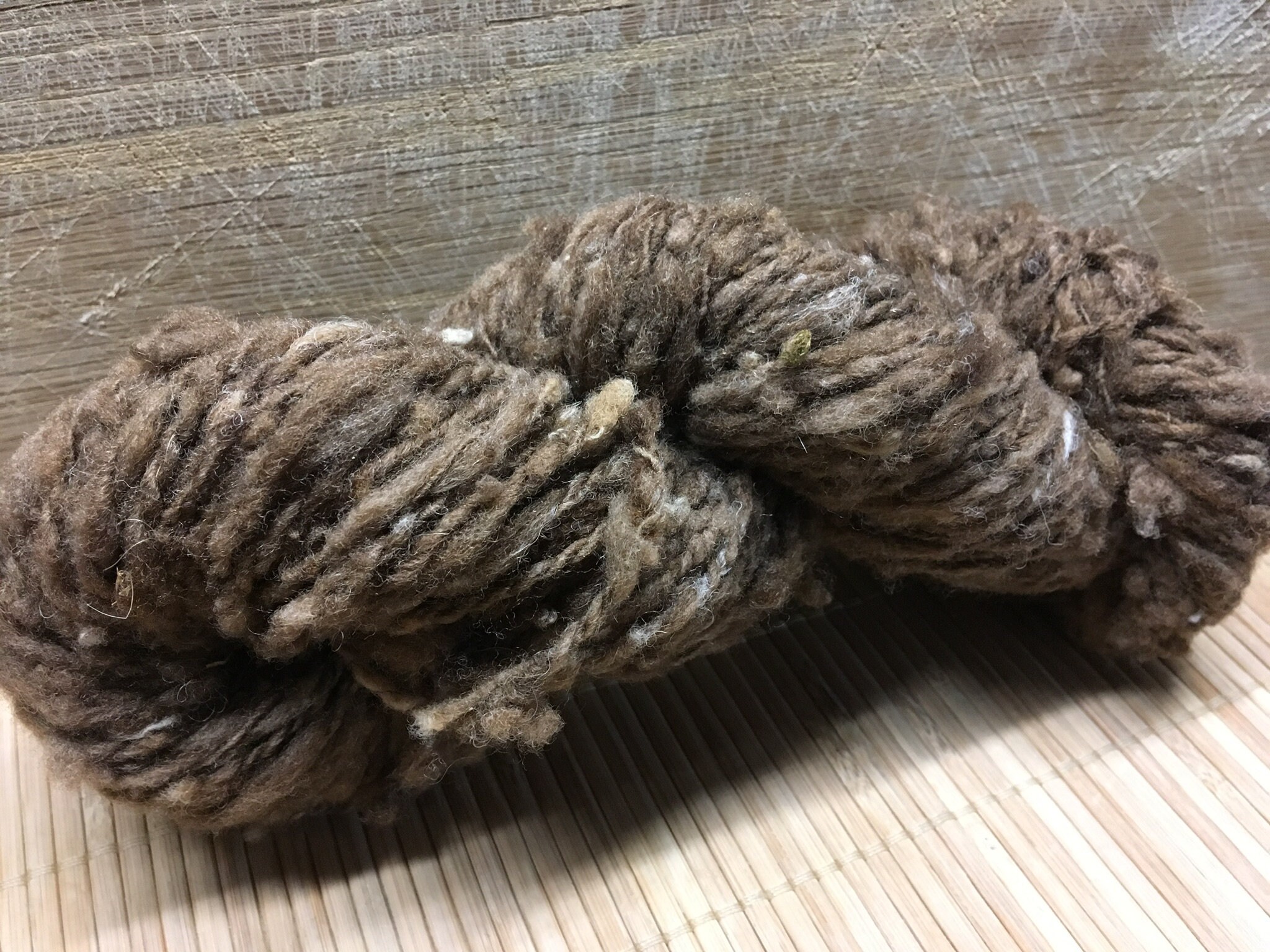 Spice Corriedale Handspun Undyed Yarn Aran Ply S17 Spice Corriedale Handspun Undyed Yarn Aran Ply S17
