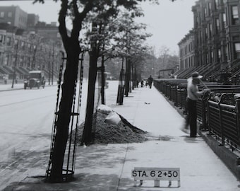 1928 Brownstones 9th Street Park Slope Brooklyn NYS Photo Archival Print Horse and Buggy Street Photo 1920s New York City