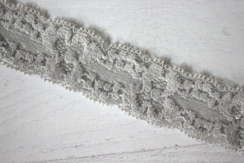 Dentelle élastique de 2,5 cm 1 po., 9 1/2 yards-gris image 1