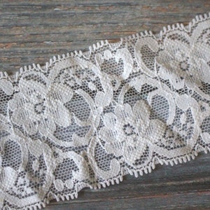 Lace Elastic-2 1/4&quot;  Wide Stretch Lace, White-10 yards