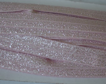 5/8" Glitter/Sparkle Elastic-Mauve 9 yardas