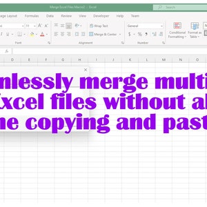 Merge Excel Files Macro Template - Etsy