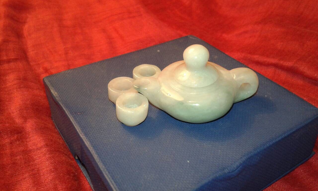 Miniature Jadeite Jade teapot and teacups English tea set Etsy