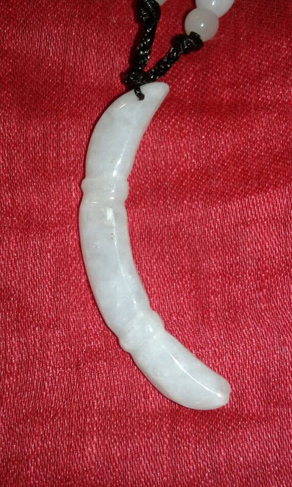 Untreated Jadeite A Jade bamboo curved carved org… - image 3