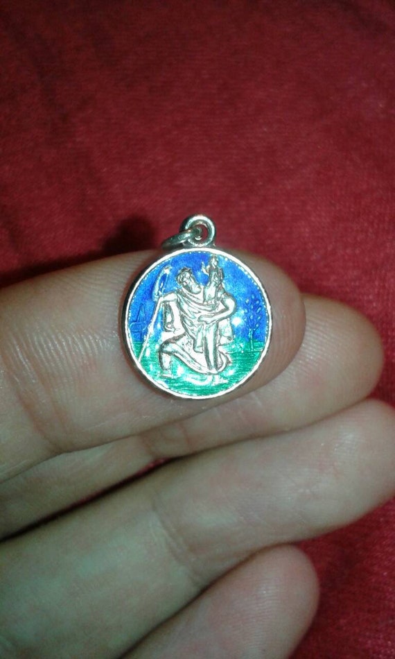 Solid sterling silver and cold enamel bracelet ch… - image 1