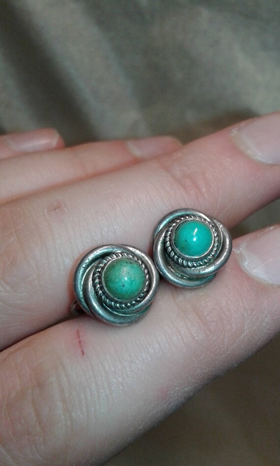 Solid sterling silver and untreated cabochon turq… - image 5