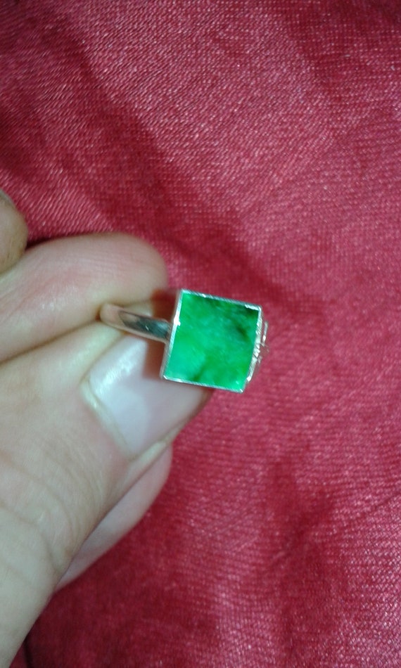 Untreated Jadeite solid sterling silver butterfly… - image 4