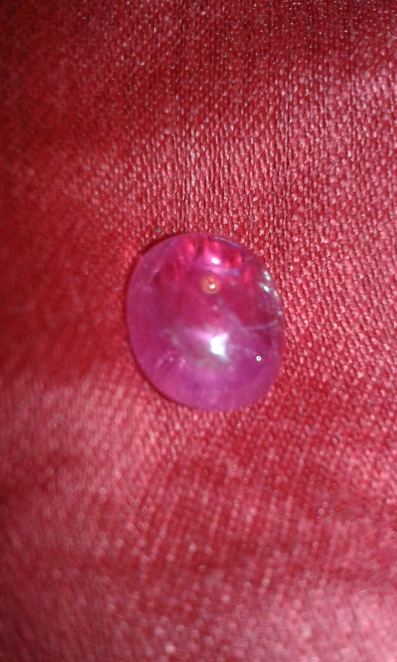 6,88 ct naturlig, endast utvunnen vid låg värme, oval cabochon, rubin, rosa safir, lös ädelsten, anpassad smyckestillverkning, monteringsring, dödsbohänge bild 8
