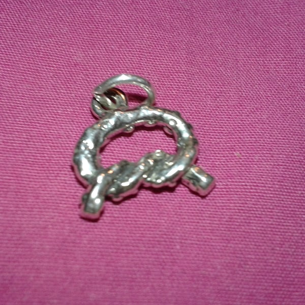 Solid sterling silver Pretzel bracelet charm handmade Jewish New York food cuisine themed jewellery cooking baking tasty bread