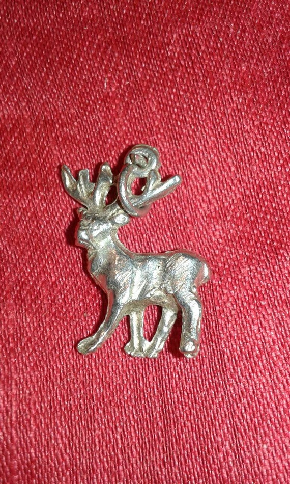 Solid sterling silver Reindeer stag deer buck woo… - image 3