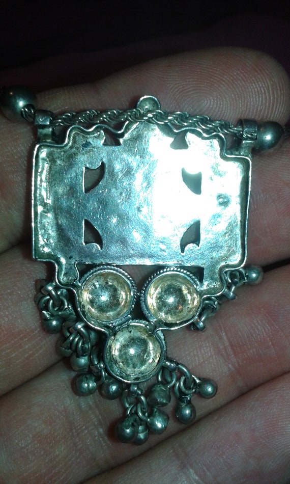 Solid sterling silver Metallic irridescent blue a… - image 6