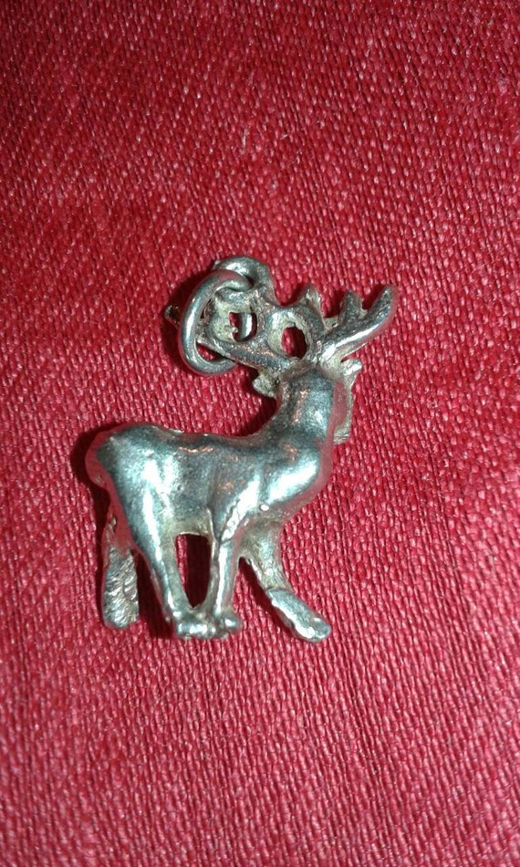 Solid sterling silver Reindeer stag deer buck woo… - image 6