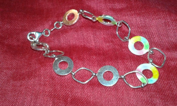 Solid sterling silver handpainted multicolour wat… - image 5