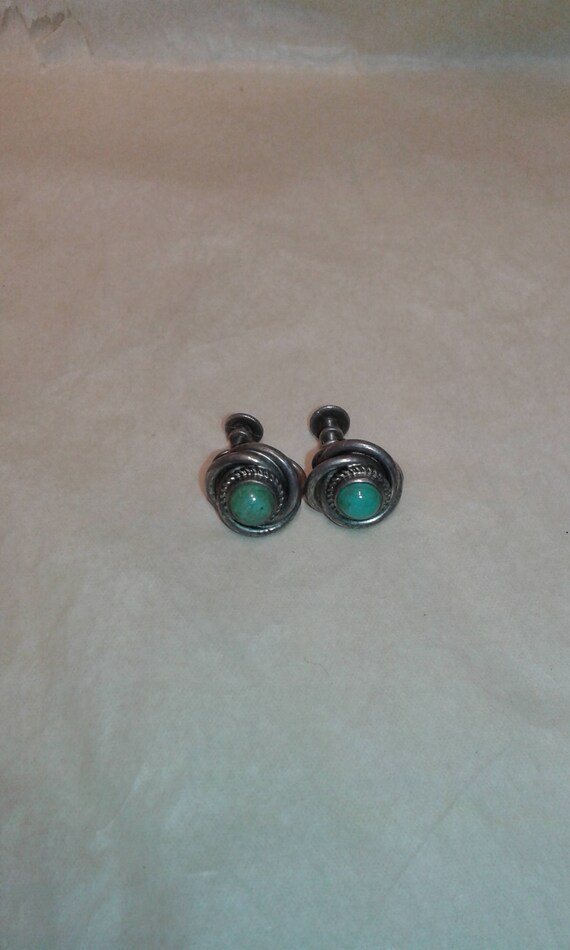 Solid sterling silver and untreated cabochon turq… - image 2