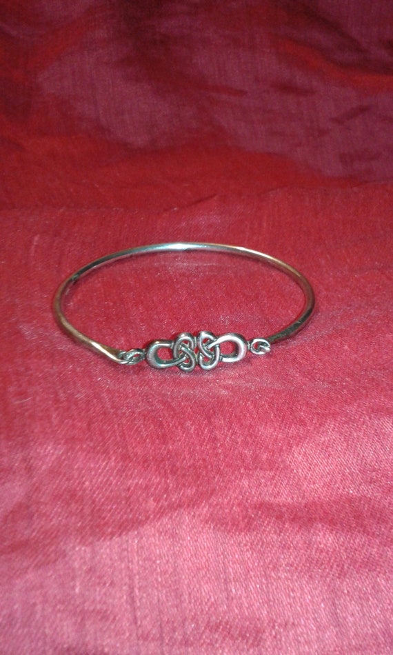 Solid sterling silver Celtic woven knot design br… - image 2